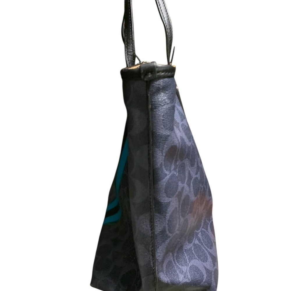 Coach Black and Blue Varsity Signature Tote Bag (item#ryan) - Picture 4 of 10